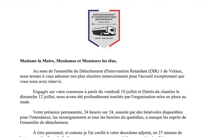 Remerciement detachement